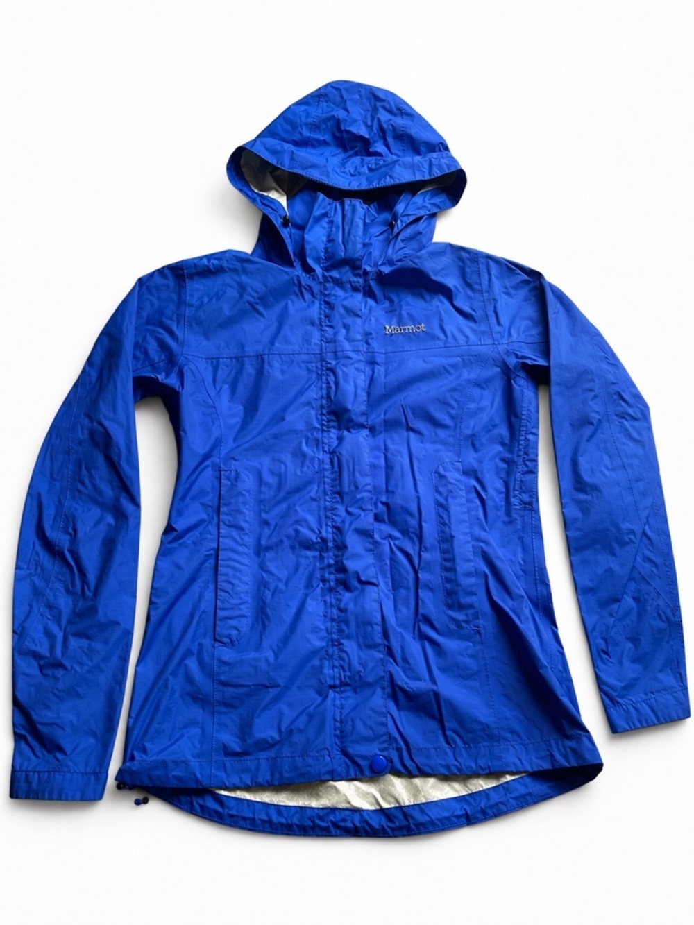 Marmot Blue Hooded Packable Rain Jacket Lightweight Shell XS​